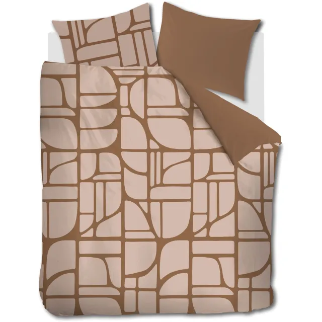 vtwonen Bold Shapes dekbedovertrek - Tweepersoons - 200 x 200/220 cm - Zachtroze