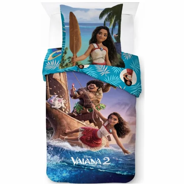 Vaiana Disney - Vaiana - Moana - Dekbedovertrek - Blauw - 140x200 Cm - Eenpersoons - 100% Katoen. Multi