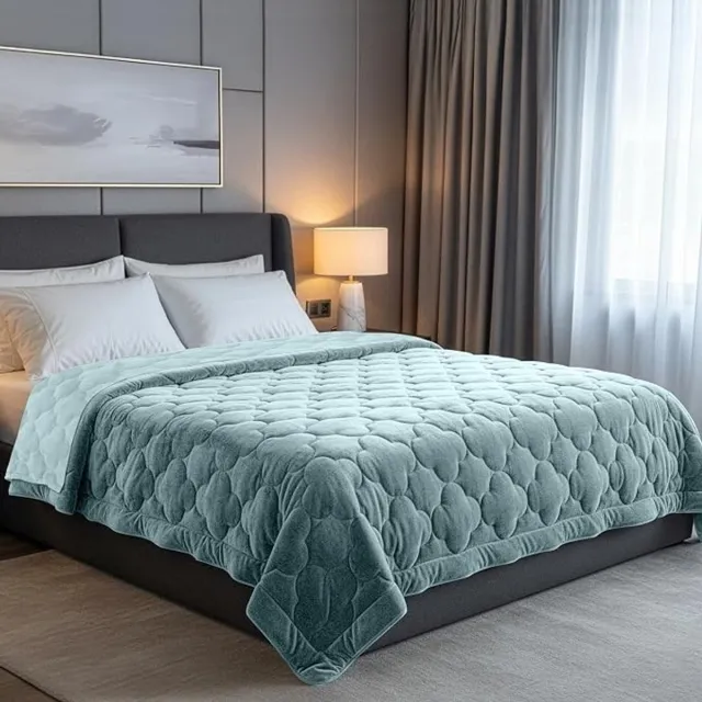 Zelora 4-seizoenen dekbed 135x200 cm fluweel microvezel Blauw