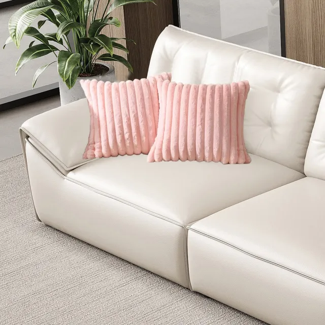 Wishdor Sierkussenhoezen 50x50 cm Set van 2 - Kussenhoes met Kwastjes - Zacht Pluche & Fluweel - Verborgen Rits - Voor Bank & Woonkamer - Roze