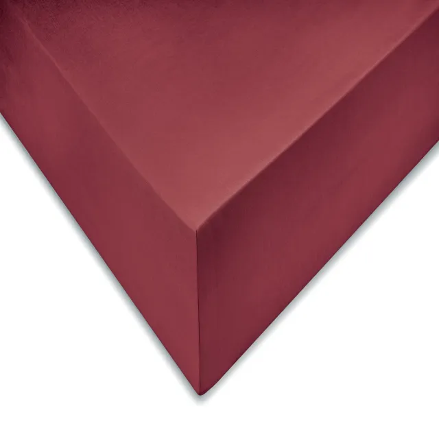 Zohome ZO! Home Satinado katoen/satijn hoeslaken rood - eenpersoons (90x200) - luxe uitstraling - perfect passend