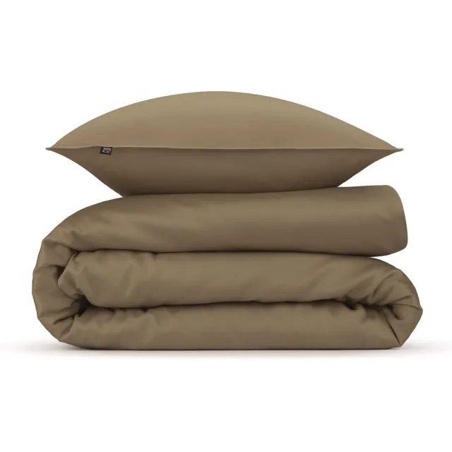 Zohome Real-Taupe Dekbedovertrek Satinado + 1 sloop , gemaakt van 100% Katoen-Satijn