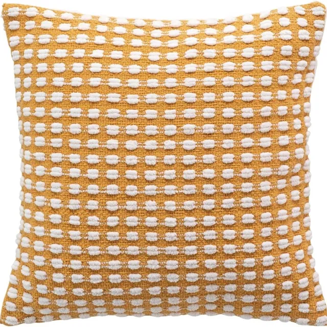 Famanu Kussensloop (40 x 40 cm) Greta oker - katoen - chenille - garen