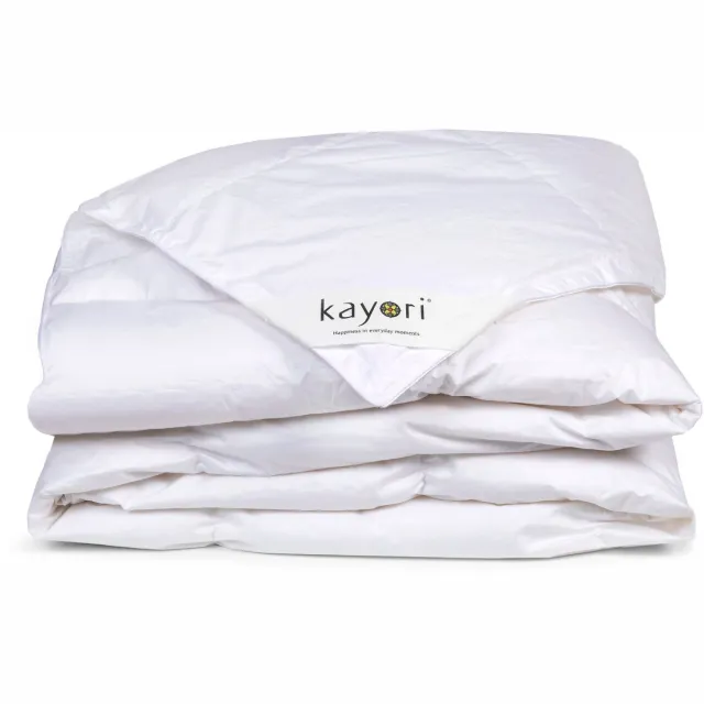 kayori Anori Dekbed Lente/Herfst Dons - 200x220 - Gerecycled Ganzendons - Luchtig & Isolerend - Katoenen Tijk Wit