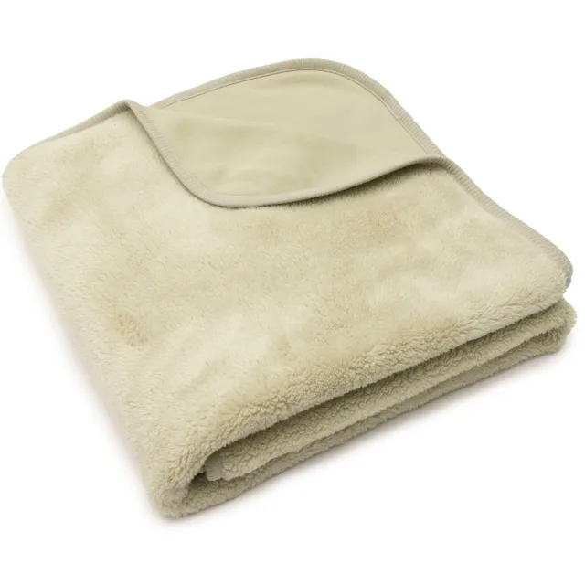 Jollein Basic Sherpa/Jersey baby ledikantdeken 100x150 cm - groen