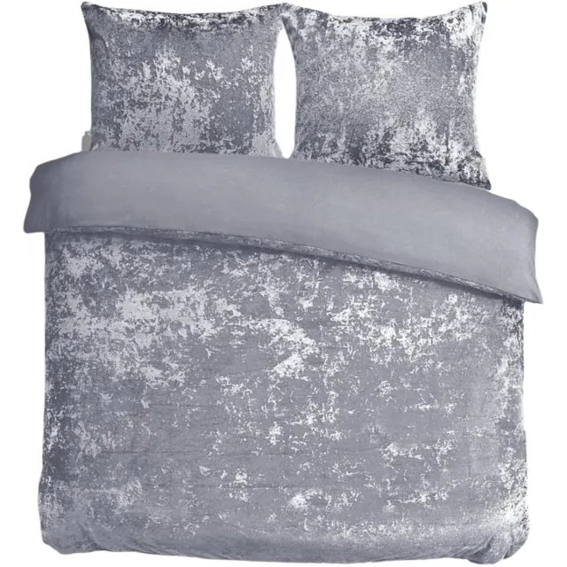Velvet Couture Dekbedovertrek - 200x200/220 - Crushed Velvet - Grijs