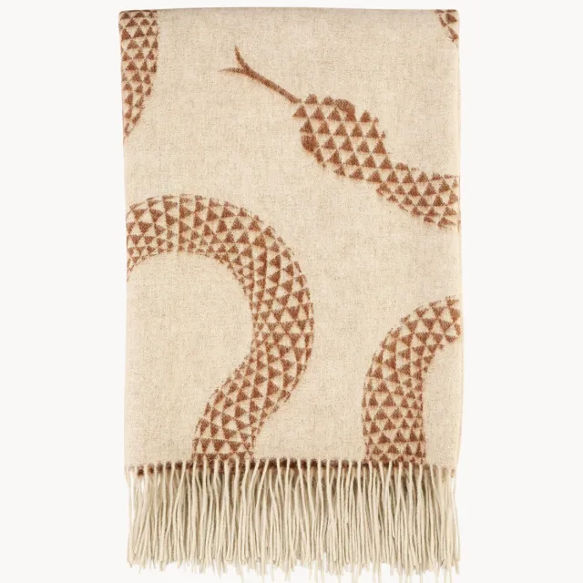 Jonathan Adler Handgemaakte merino wollen plaid Eden Lichtbruin