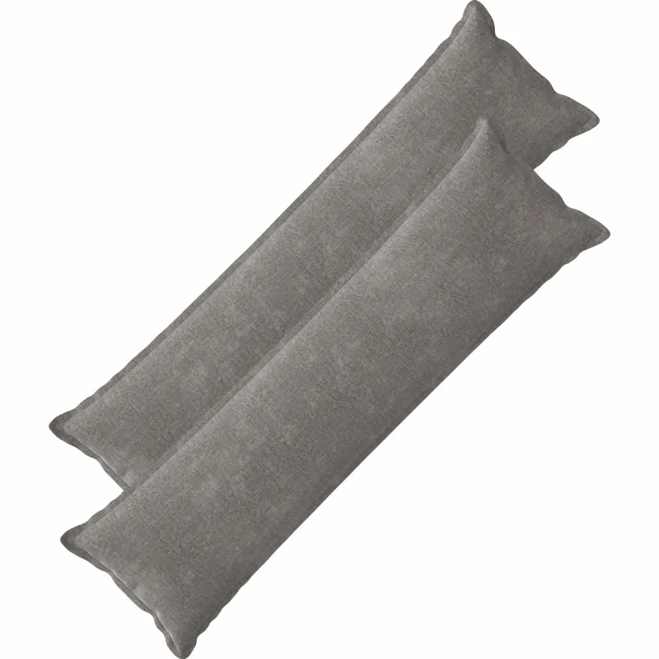 vidaXL Kussensloop 2 st HOUTEN Donkergrijs 40 x 145 cm Chenille Stof, foto 3