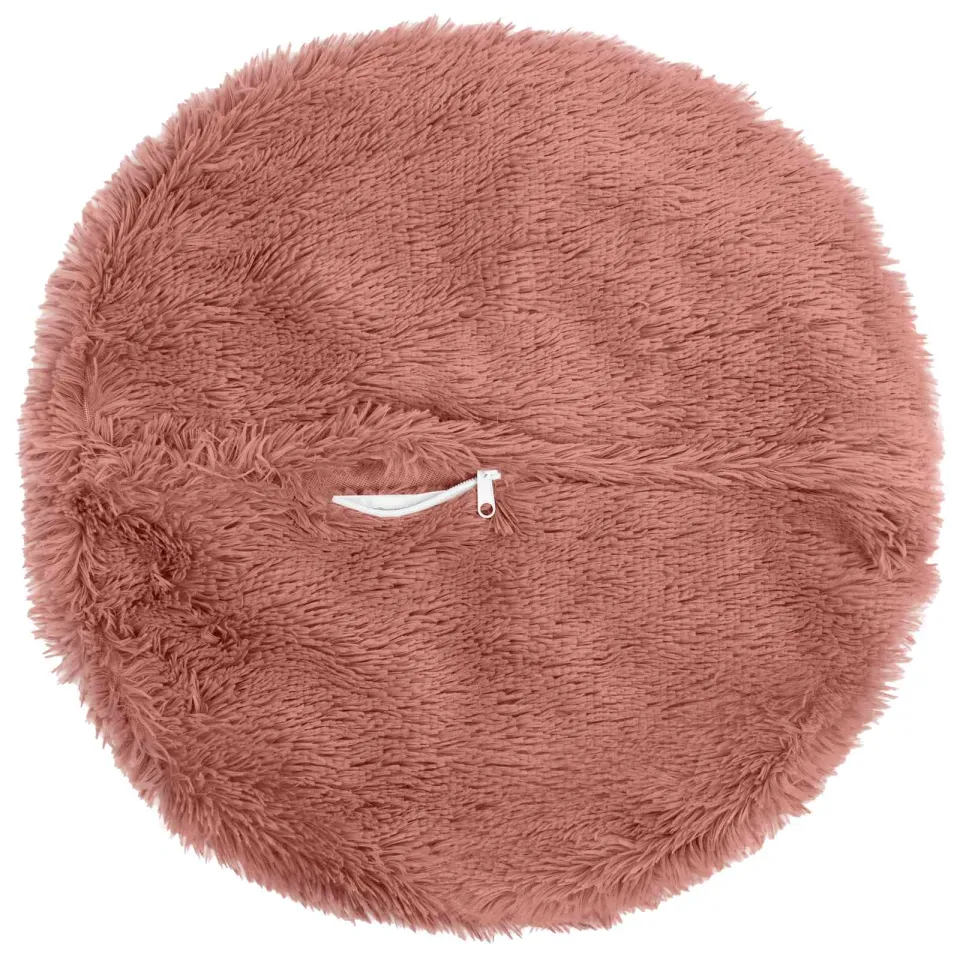 vidaXL Kussensloop 2 st HEERLEN Roze Dia. 60 cm PV Fleece, foto 3