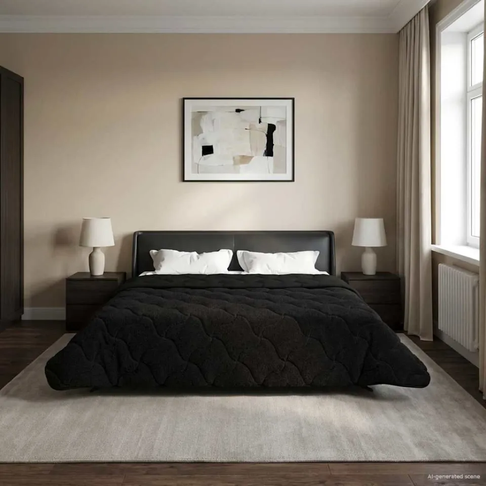 vidaXL Winter Dekbed 200 x 240 cm Winter Zwart Ademend, foto 4