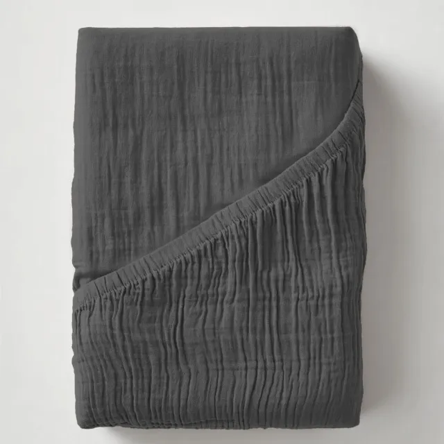 Zelesta Mousseline Hoeslaken - Anthracite - BSCI & OEKO-TEX