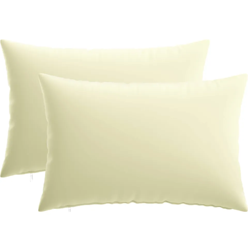 vidaXL Kussensloop 2 st HEERLEN Crèmekleurig 50 x 75 cm Polyester