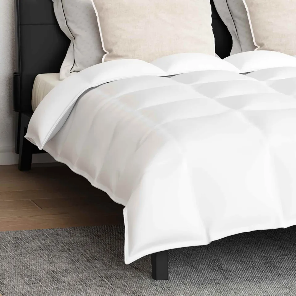 vidaXL Dekbed Set met kussen 3 st Wit Donsveertjes, foto 4