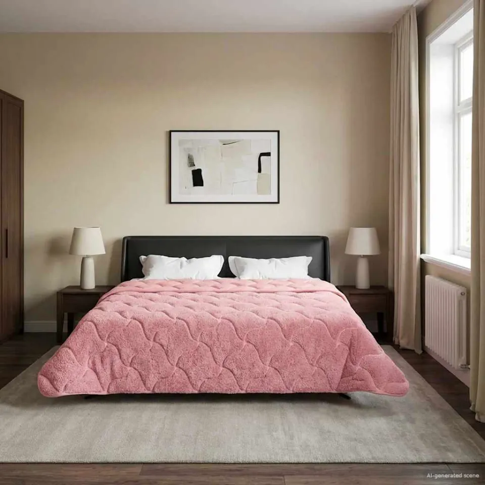 vidaXL Zomer Dekbed 220 x 260 cm Zomer Roze Ademend, foto 4