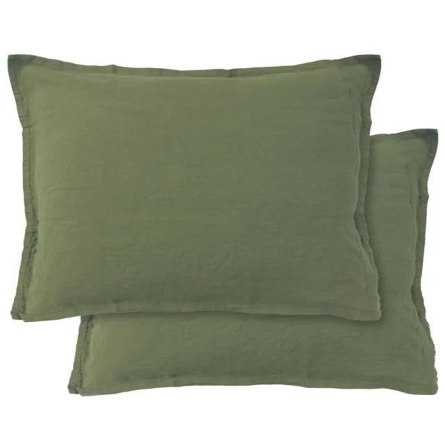 Matt & Rose Set Kussenslopen Sauge - (2x) 50 x 70 cm - 100% Linnen Groen