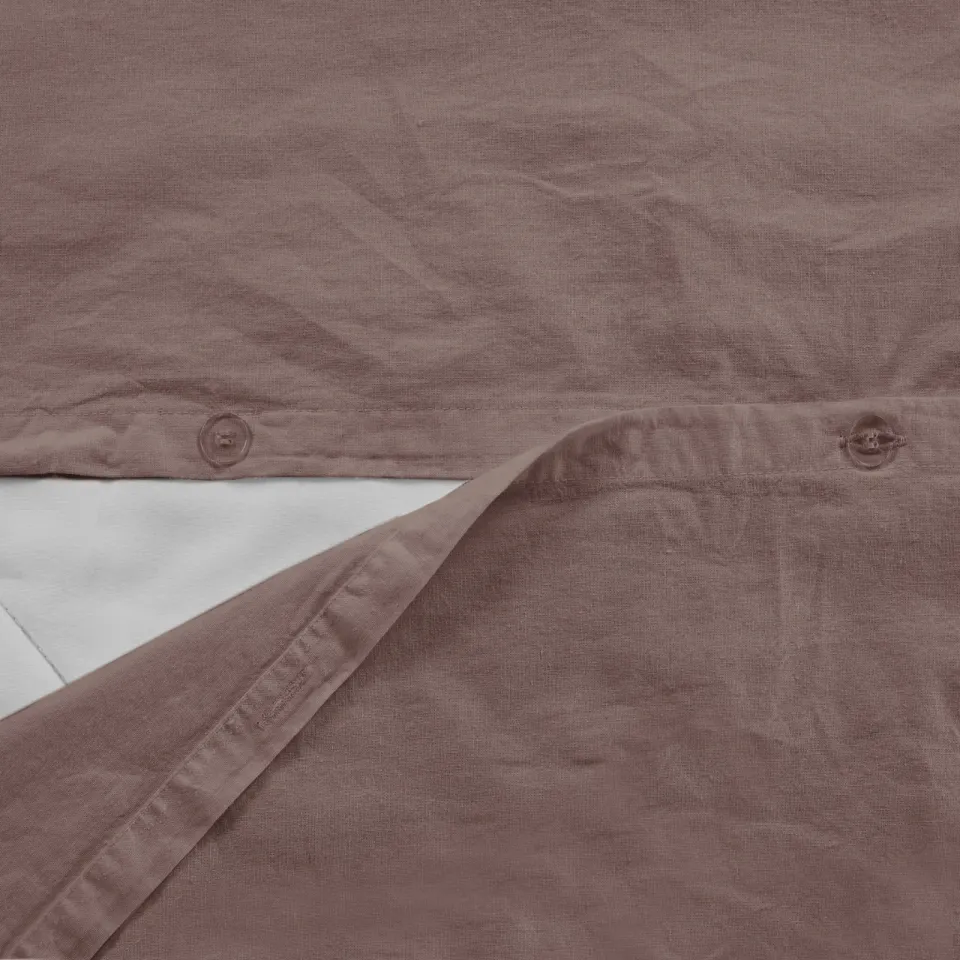 NOUS Living stonewashed dekbedovertrek 2-persoons (200x220 cm) bruin, foto 7