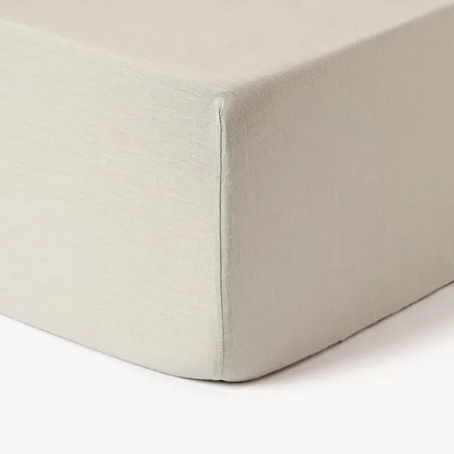Westwing Collection Hoeslaken Airy, gewassen linnen Beige
