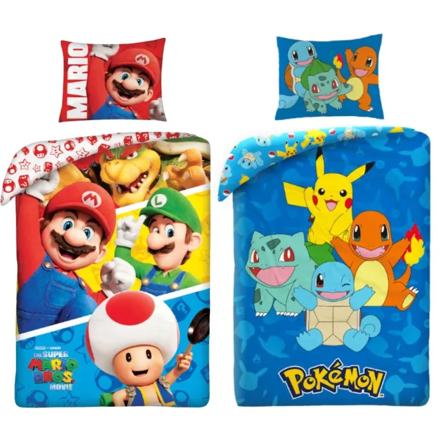 Super Mario en Pokemon slaapkamerset; dekbedovertrekken Dekbedset met Pokemon