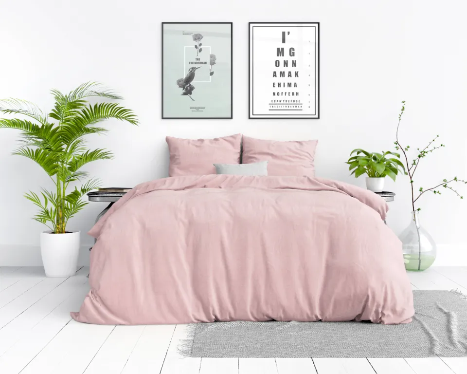 Dreamhouse stone washed dekbedovertrek 1-persoons roze, foto 3
