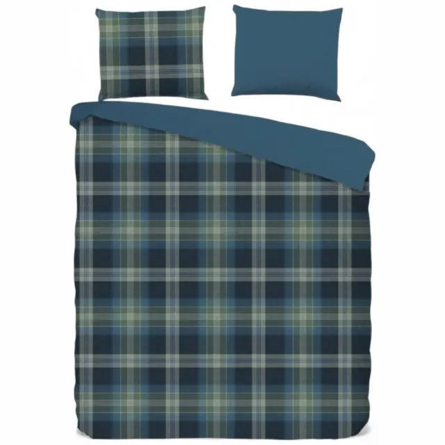 Bedsupplies Dekbedovertrek Highlands - 240x200/220/240 - Schotse Ruit - Groen/Blauw Donkergroen