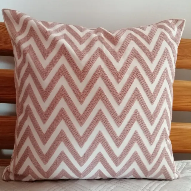 Fashion home Decoratieve Kussensloop 45x45 cm Katoen Linnen - Wit/Roze