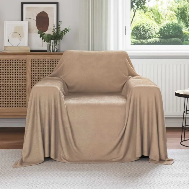 vidaXL Kleden 6 st Camel 210 x 140 cm 2,48 kg Fleece, foto 2