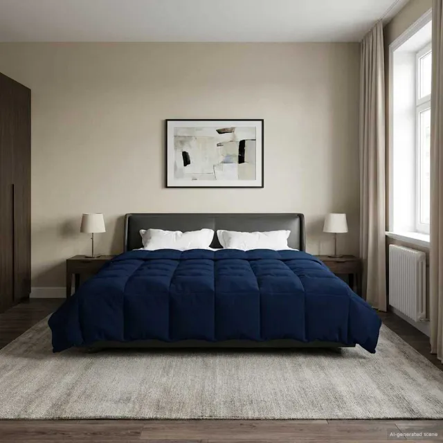 vidaXL Zomer Dekbed 240 x 260 cm Zomer Microfiber (100% polyester) Blauw