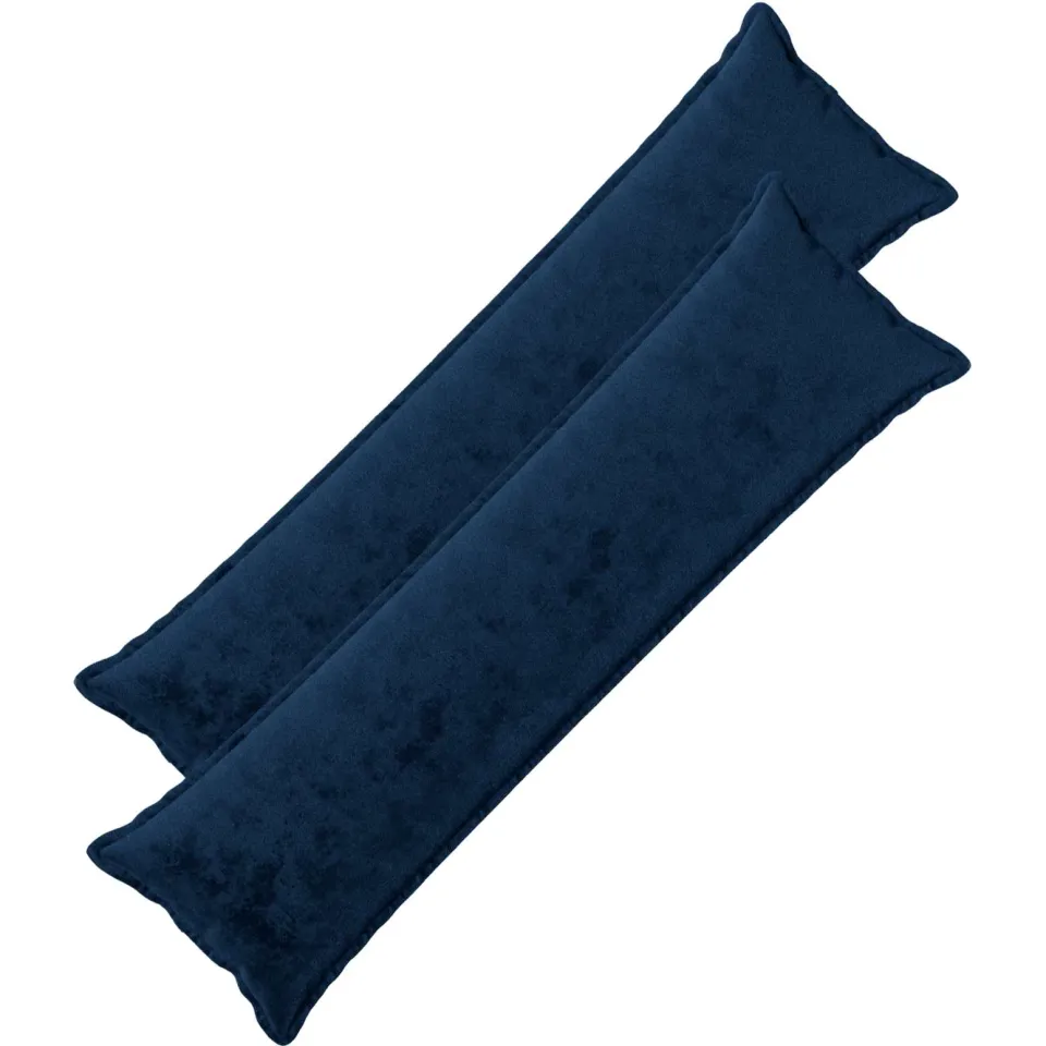 vidaXL Kussensloop 2 st HOUTEN Marineblauw 40 x 145 cm Flanel, foto 3