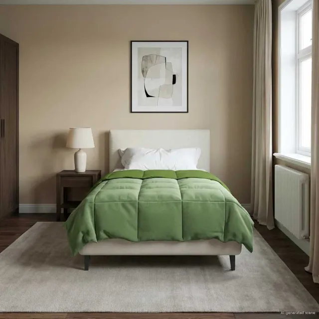 vidaXL Winter Dekbed 135 x 200 cm Winter Microfiber (100% polyester) Groen
