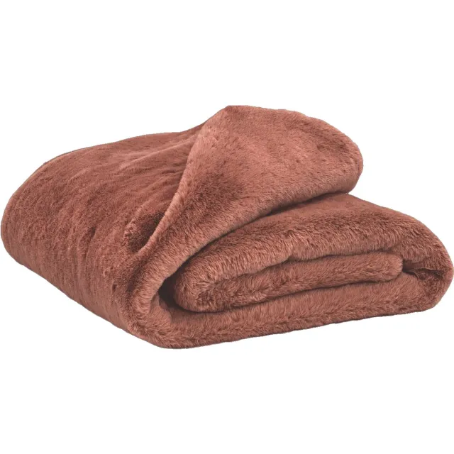Haomy Chamonix plaid/sprei faux fur - mocaccino - 150x200 cm