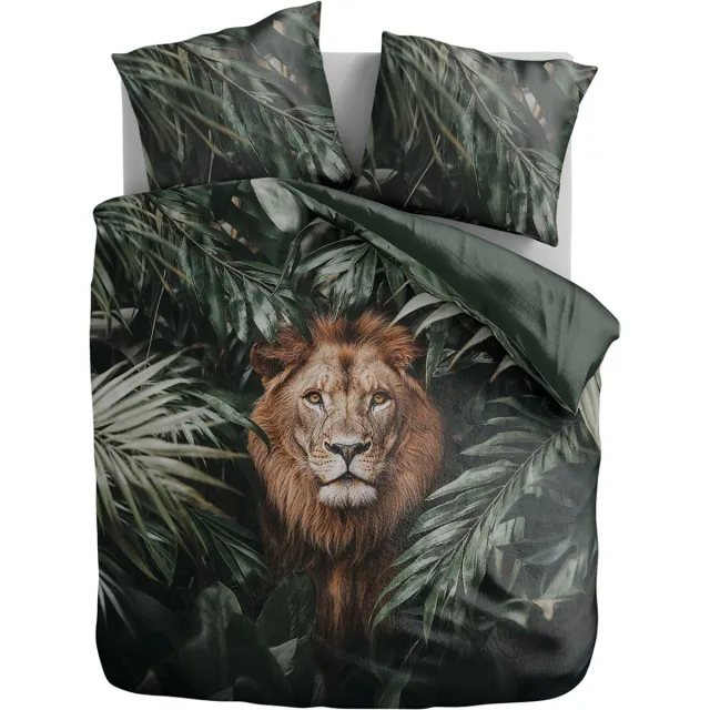 Zydante Dekbedovertrek Set – Dekbedhoes met Print – Incl 2 Kussenslopen - Jungle Majesty Lion
