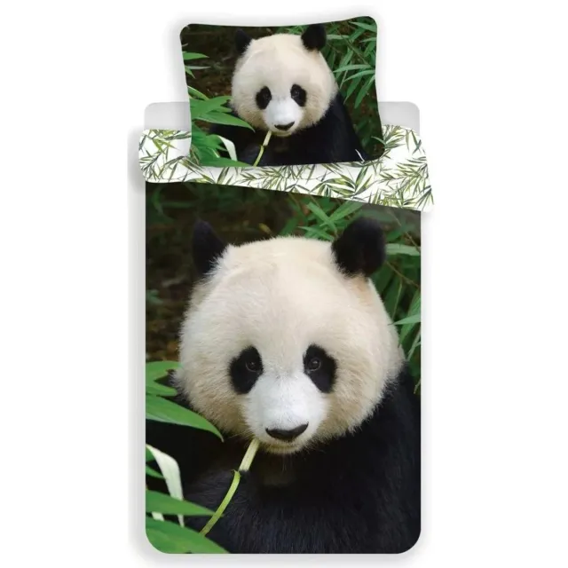 Animal Pictures Panda - Dekbedovertrek - Multi Wit;Groen;Zwart