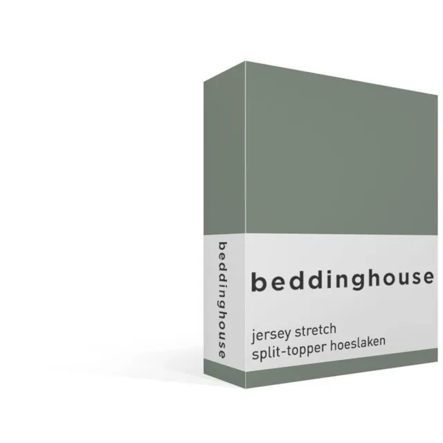 Beddinghouse katoen - Splittopper Hoeslaken - 180 x 200/220 cm Pocket depth: 25 cm Split: 85 cm - Groen