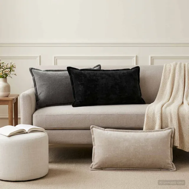 vidaXL Kussensloop 6 st HOUTEN Lichtgrijs 40 x 70 cm Chenille Stof