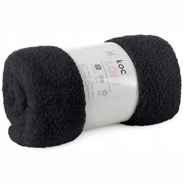 Eurofirany Lori Pluche Microvezel Deken 170x210cm - Extra Zacht & Warm Black