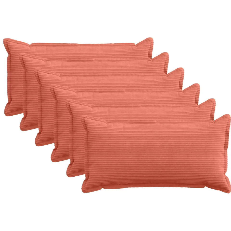 vidaXL Kussensloop 6 st HOUTEN Rood-oranje 40 x 70 cm corduroy, foto 3