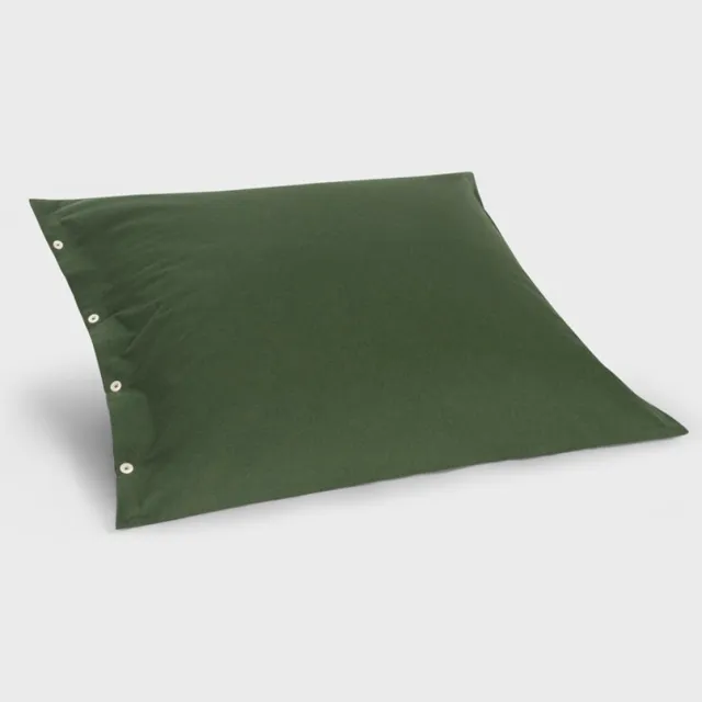 Yumeko kussensloop flanel mosgroen 65x65 - Biologisch & ecologisch - 1 stuk Moss Green