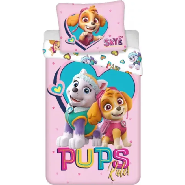 PAW Patrol dekbedovertrek Pups Rules 140 x 200 cm - 70 x 90 cm (polyester) Roze