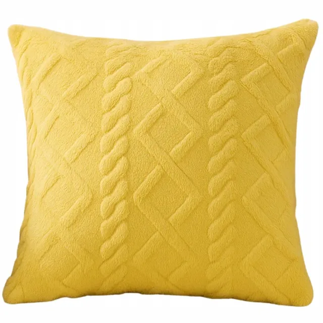 Fitizzio Zachte Gele Kussenhoes 40x40 cm - Decoratieve Sweater Stijl Geel