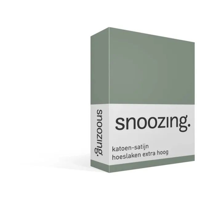 Snoozing katoen-satijn hoeslaken extra hoog - 80x200 cm - Eenpersoons - Groen