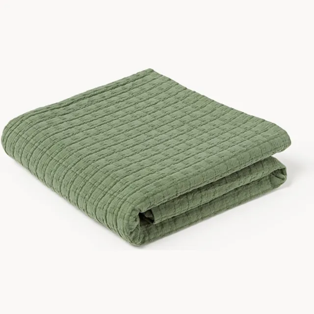 Westwing Collection Wafelpiqué bedsprei Orville Groen