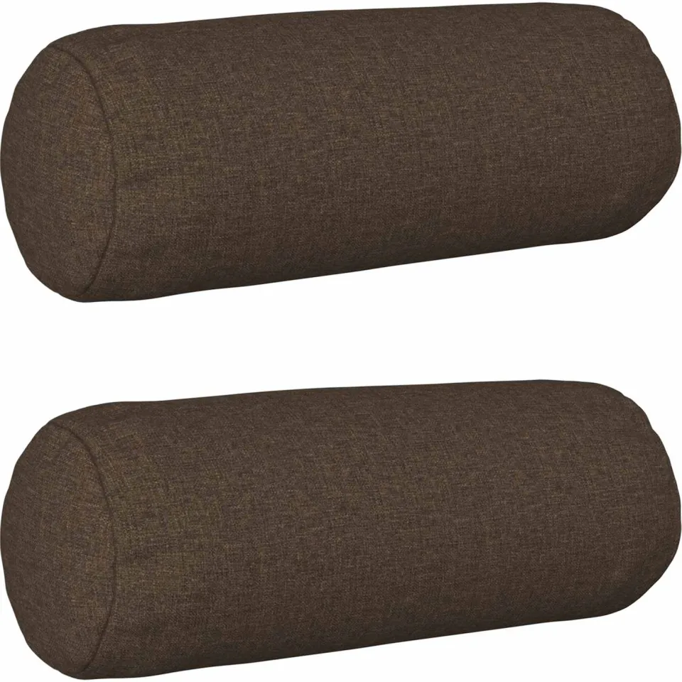vidaXL Kussensloop 2 st HEERLEN Taupe Dia. 15 x 40 cm Stof, foto 3