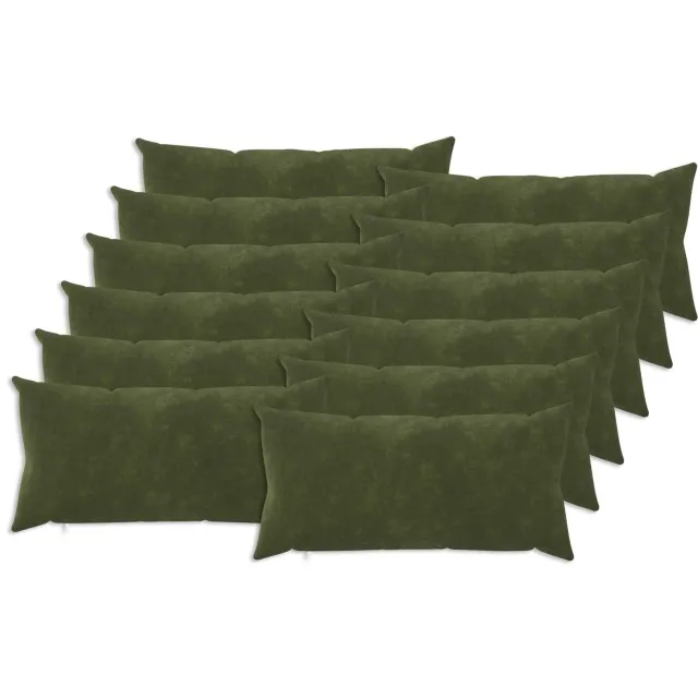 vidaXL Kussensloop 12 st HEERLEN Groen 40 x 80 cm Microfiber Fleece