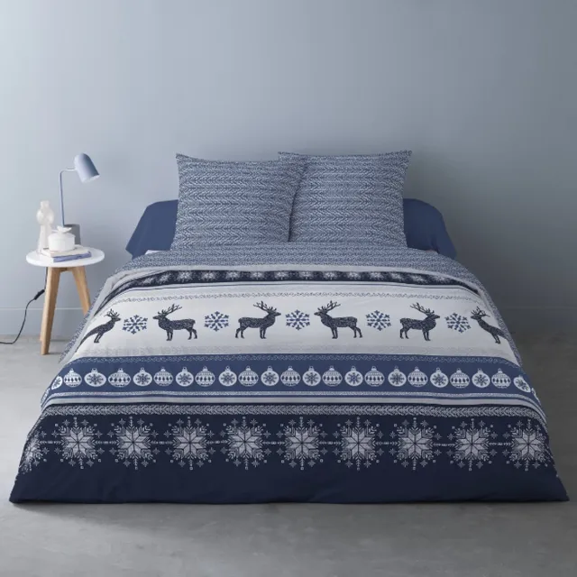 Better Nights Better Night - Luxe Polar Fleece Dekbedovertrek Fenris Blue - 260x240 - warm - Kerst/winter - blauw