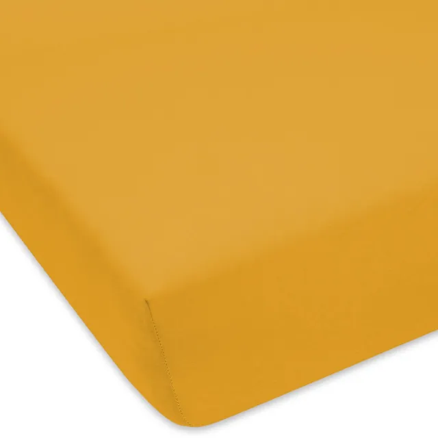 Designpremium Gele Jersey Hoeslaken met Elastiek 90x200cm - Zacht & Certificeerd Geel