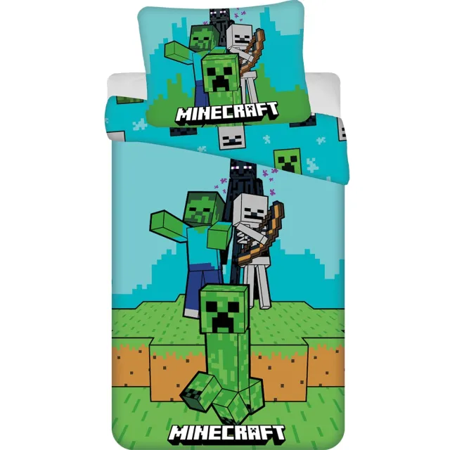 Minecraft Dekbedovertrek MOBS - 140 x 200 cm - Katoen Multicolor