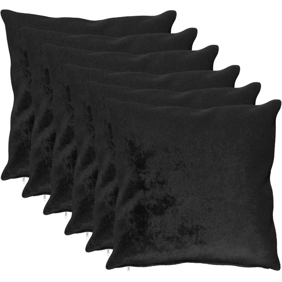 vidaXL Kussensloop 6 st HEERLEN Zwart 60 x 60 cm Flanel