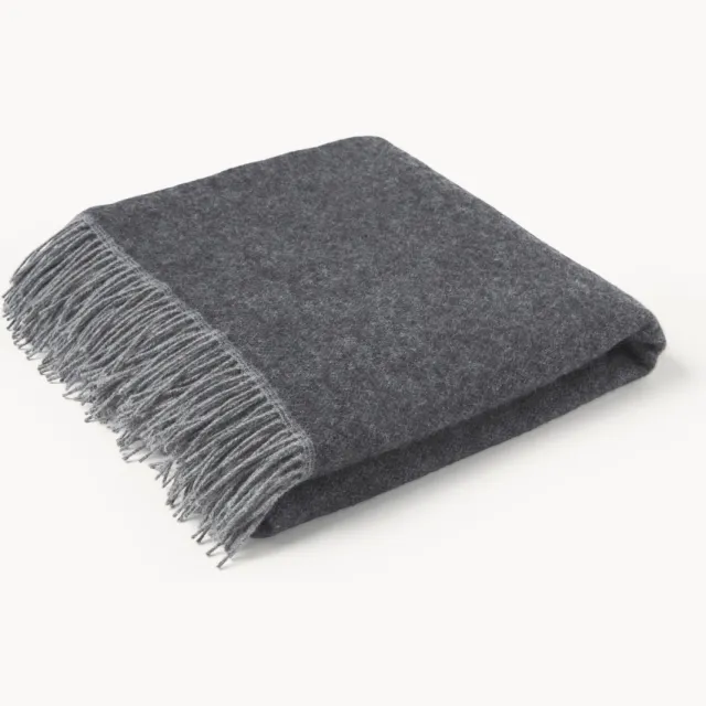 STTS International Omkeerbare plaid Double Face van wol Grijs