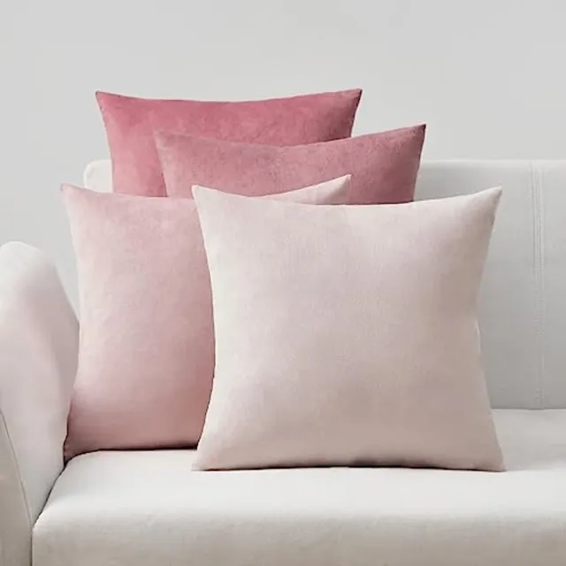 Ibenzoa Zachte en Comfortabele Katoenen Kussenhoezen Set van Vier – 40x40 cm roze