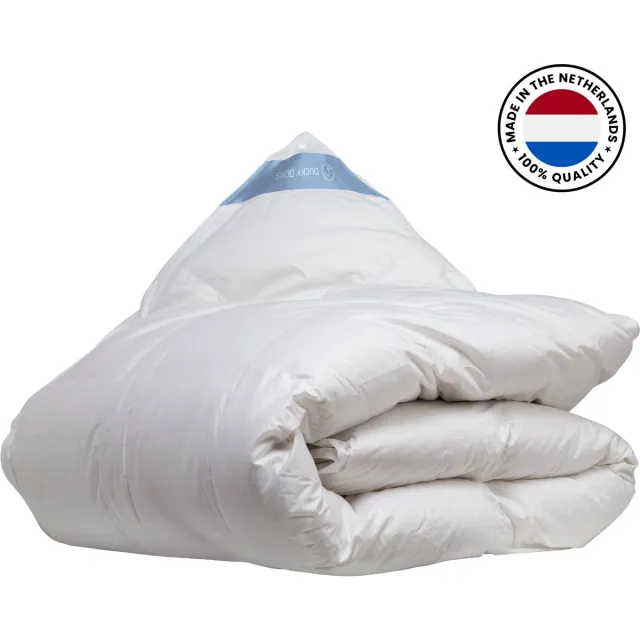 Ducky Dons Noorderlicht Dekbed - Donzen Dekbed 140x220 - 4 Seizoenen Dekbed - 90% Eendendons - Zomerdekbed & Winterdekbed Wit